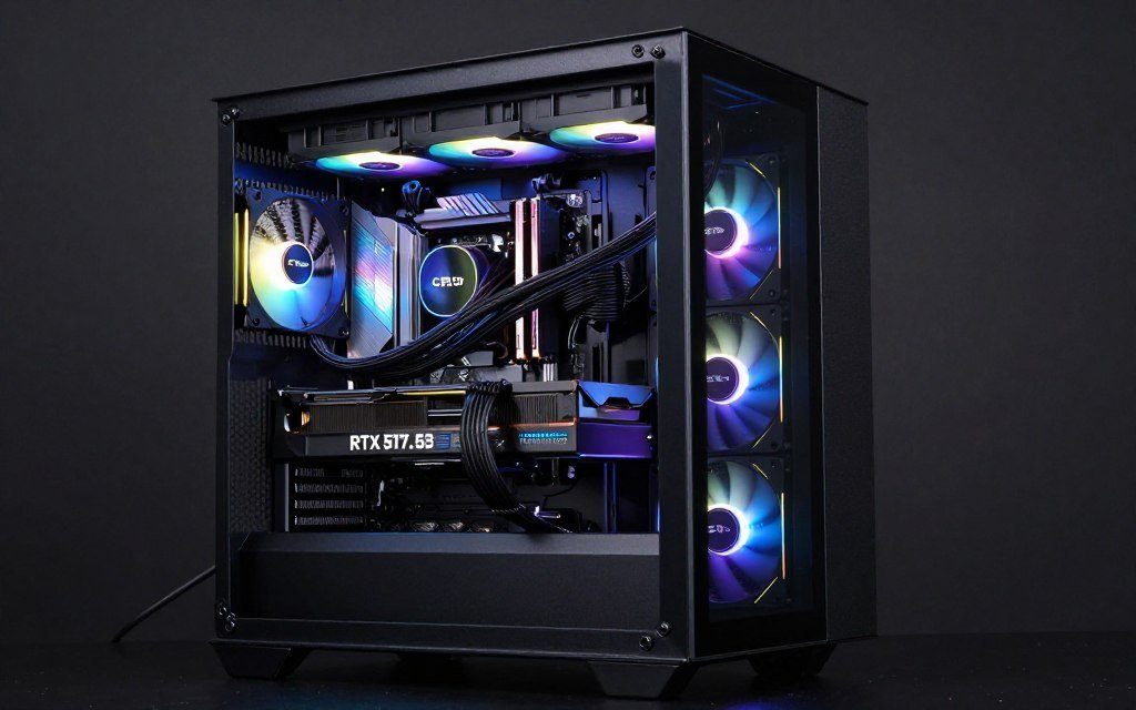 RTX 5070 installed in complete gaming PC build