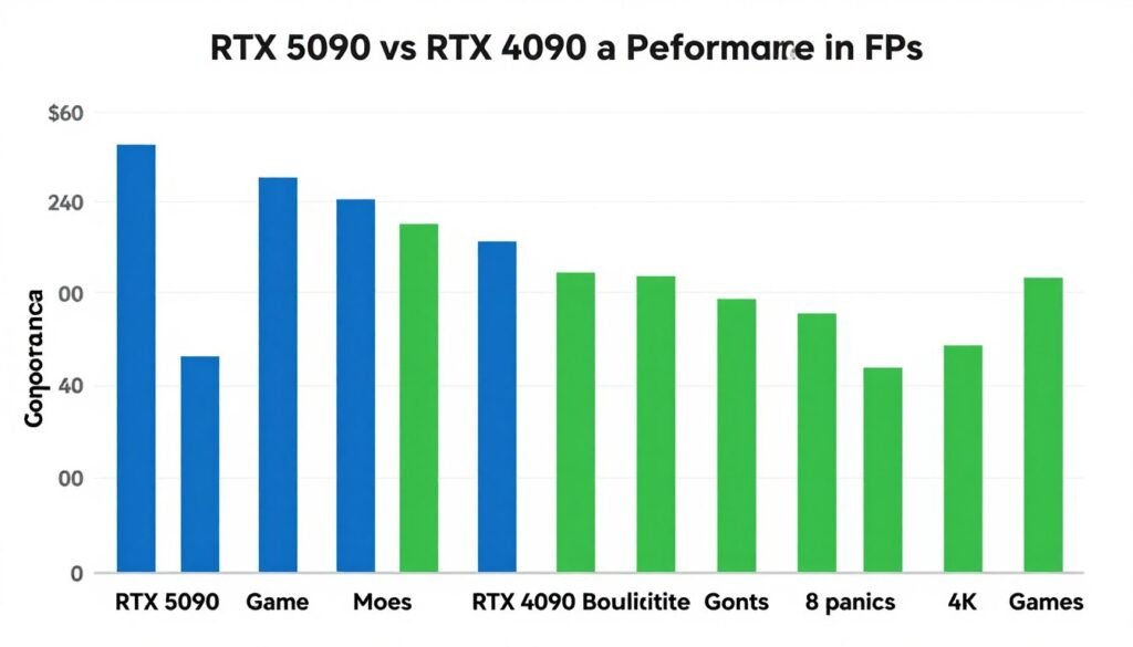 RTX 5090 Gaming Performance Chart comparing FPS in popular games