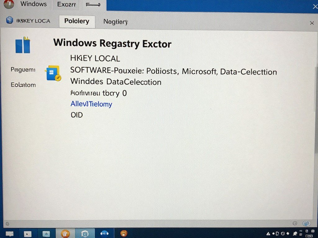 Registry editor showing telemetry disable keys