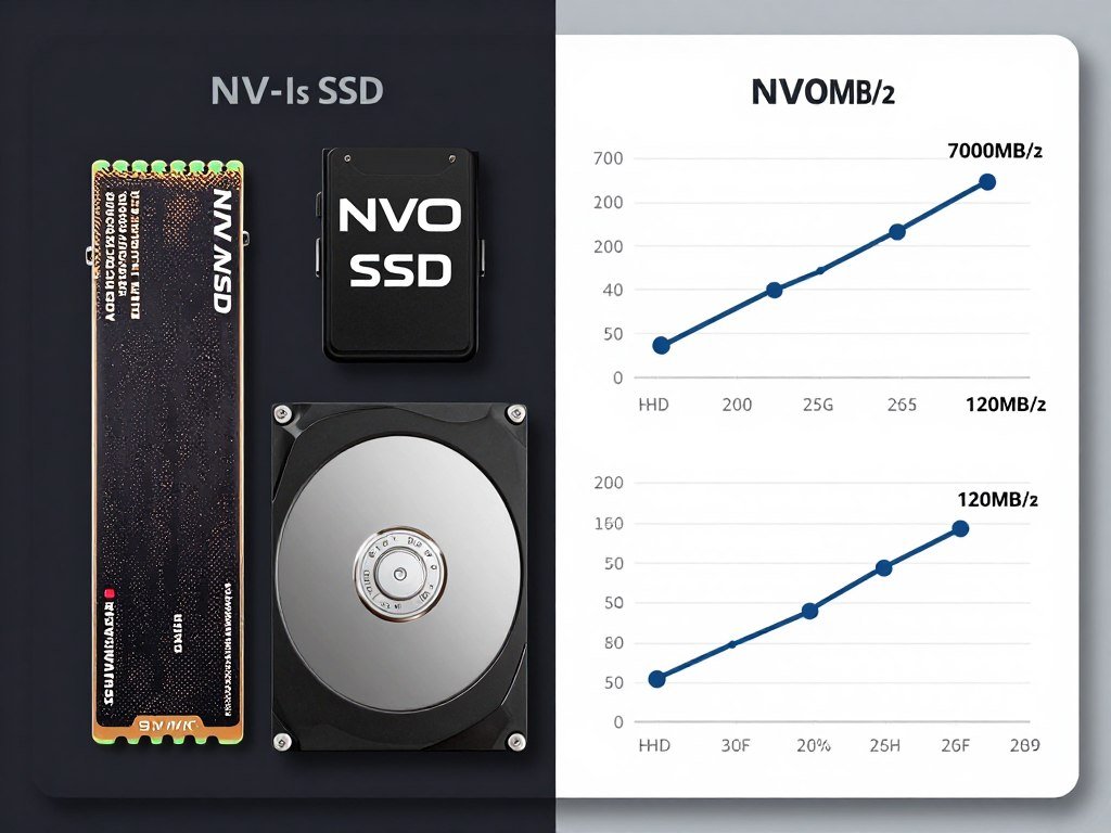 SSD and HDD comparison showing read/write speeds and texture streaming performance