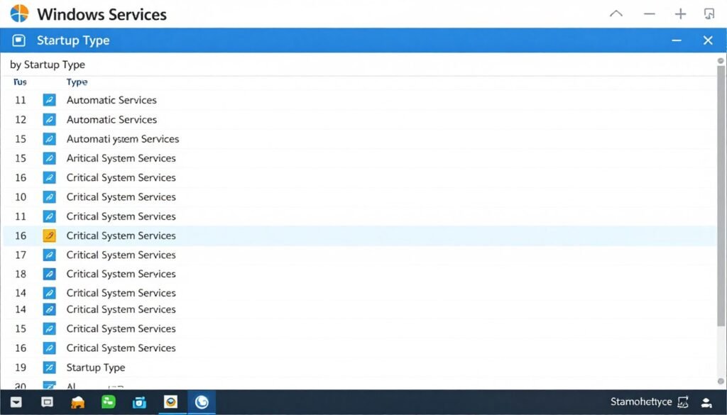 Services console showing automatic startup services