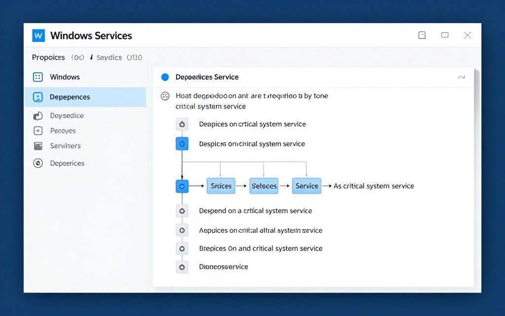 Services showing dependencies for critical services