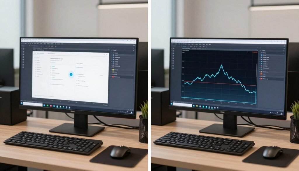 Side-by-side comparison of AI application performance on systems with different NPU capabilities