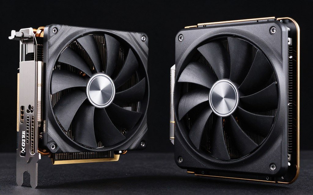Side-by-side comparison of GPU cooler designs on RTX 5070 and RX 8800 XT