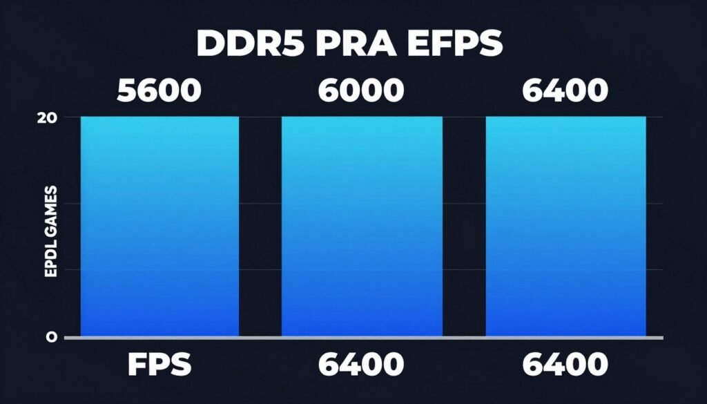 Speed comparison chart between different RAM speeds with RTX 5080