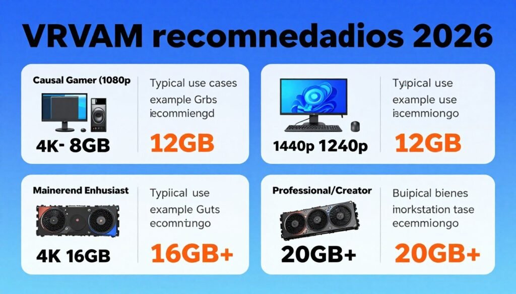 Summary infographic showing VRAM recommendations for different user types Summary infographic showing VRAM recommendations for different user types