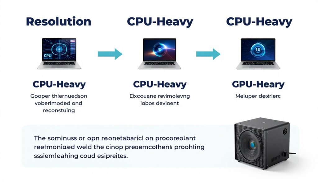 Summary infographic showing resolution bottleneck key points and optimal hardware pairings