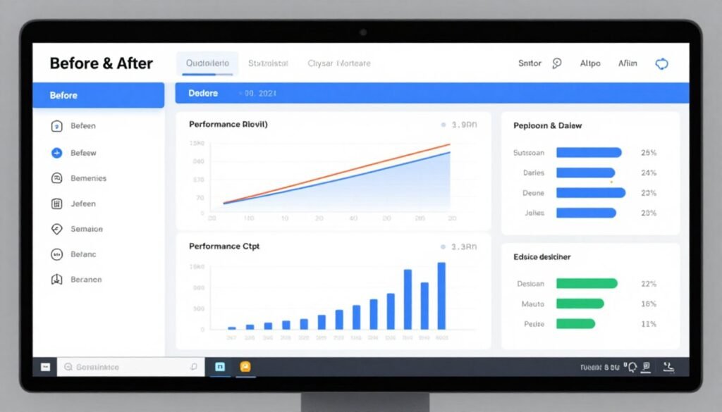 System performance metrics showing optimization results