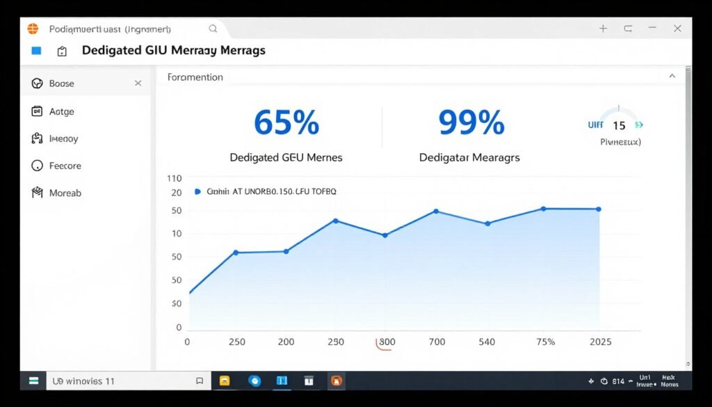 Task Manager showing GPU and VRAM usage metrics side by side