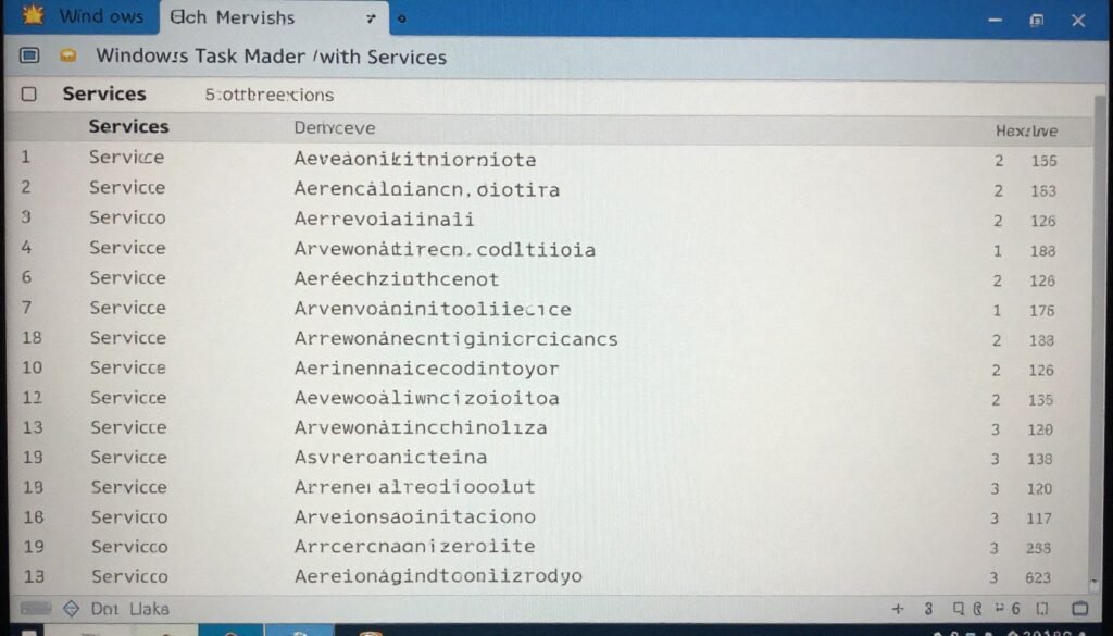 Task Manager showing distinction between services and user processes