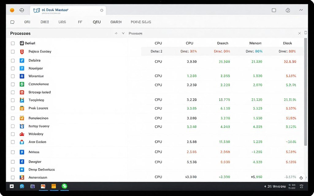Task Manager showing reduced background processes after optimization