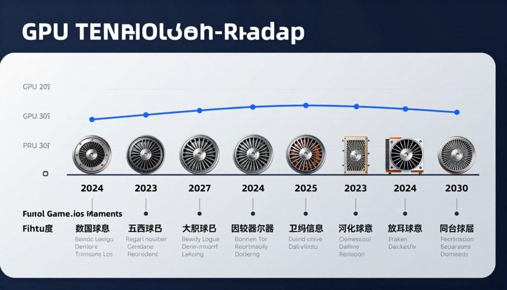 Technology roadmap showing GPU generational improvements and longevity projections