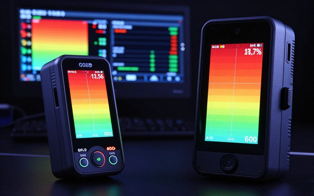 Temperature comparison chart showing thermal performance of RTX 5070 and RX 8800 XT