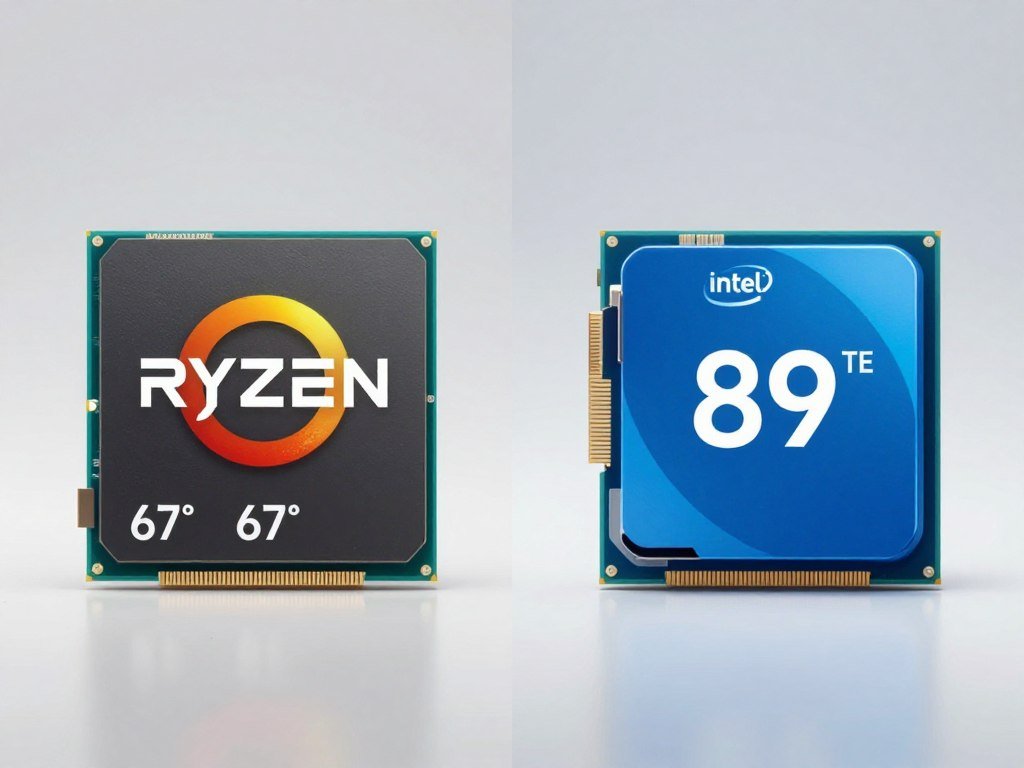 Temperature monitoring showing AMD Ryzen running cooler than Intel Core equivalent