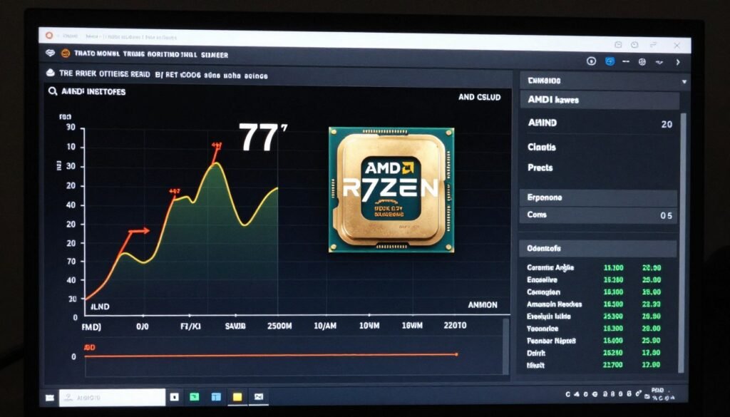Temperature monitoring software showing AMD processor running cool under gaming load