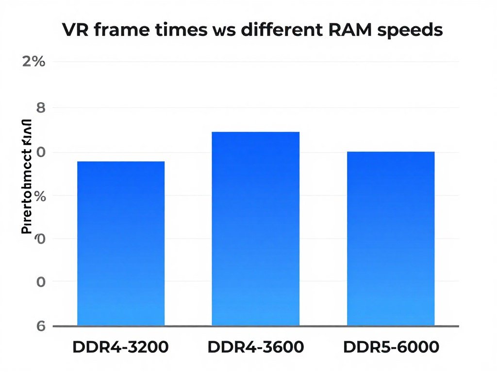 VR Performance RAM speed benchmark comparison showing frame time differences
