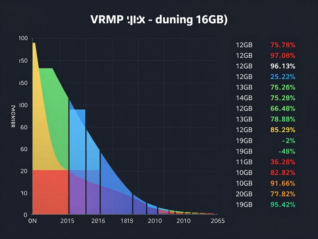 VRAM allocation graph showing memory usage across different game settings