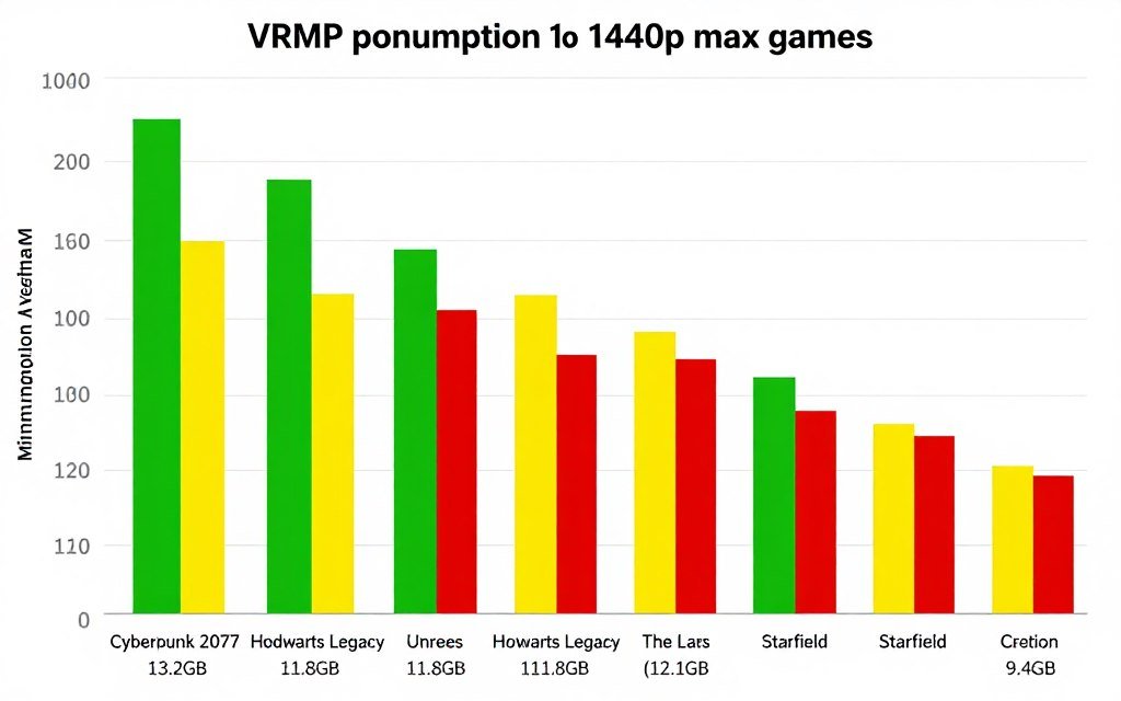 VRAM consumption graph showing memory usage across popular 2026 games VRAM consumption graph showing memory usage across popular 2026 games