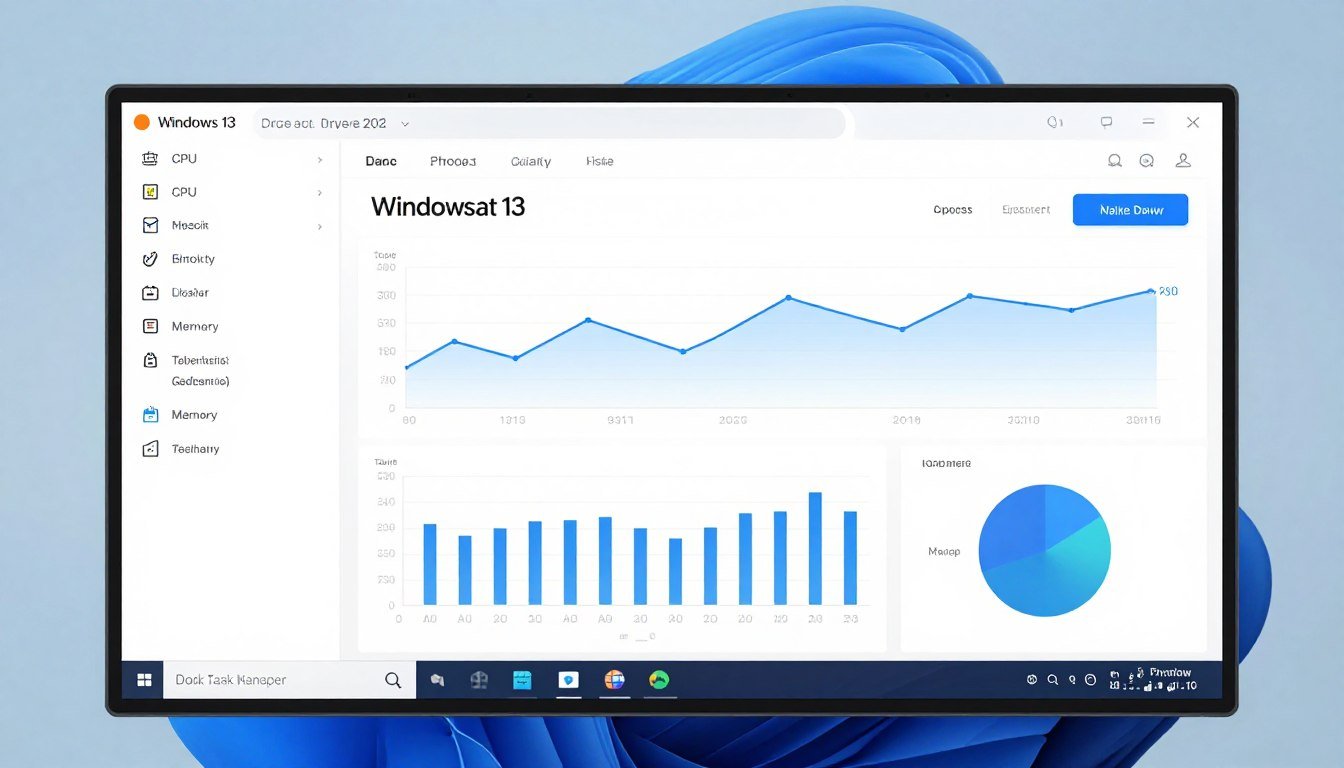 Windows 13 system performance optimization dashboard showing resource usage