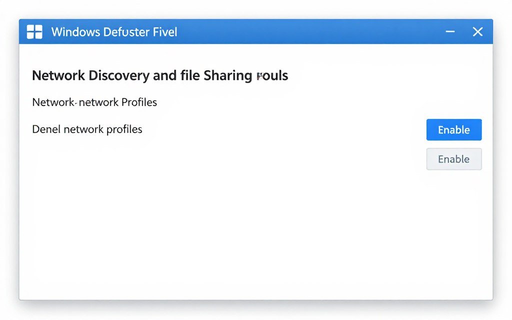 Windows firewall settings showing network discovery options