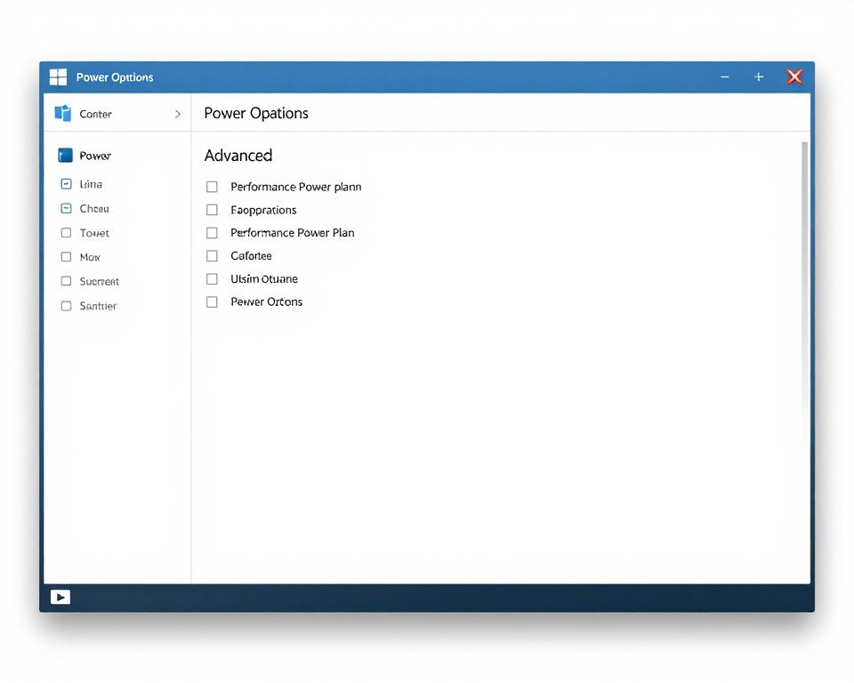 Windows power plan settings showing performance options