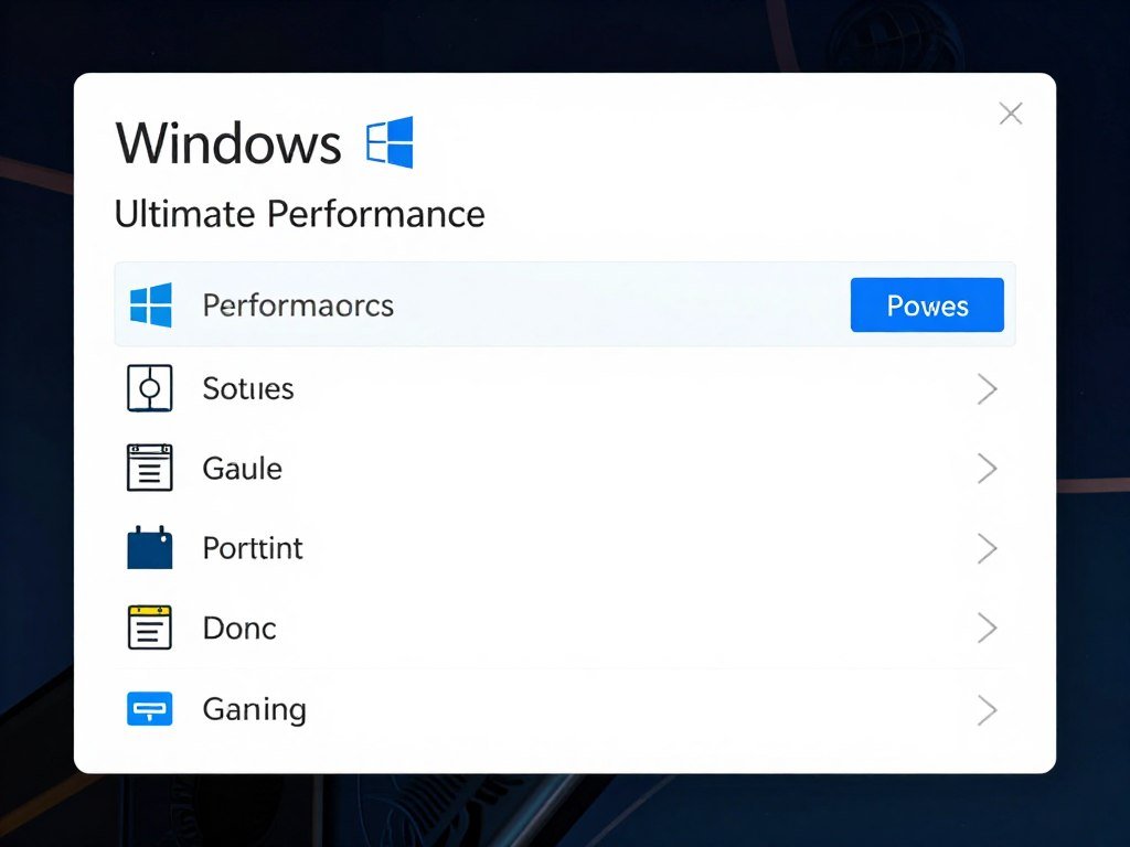 Windows power settings optimized for gaming performance