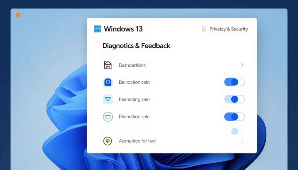 Windows privacy settings showing telemetry and diagnostic data options