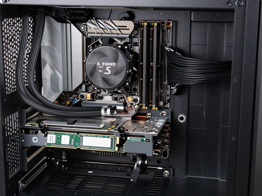 Workstation setup with multiple NVMe drives and high-end GPU