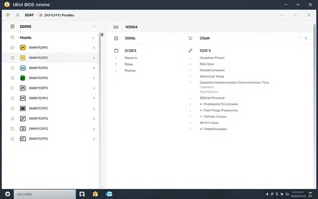 XMP profile selection in motherboard BIOS