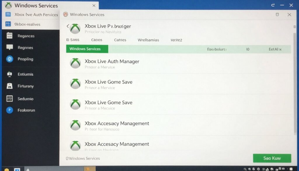 Xbox services list in Windows Services console