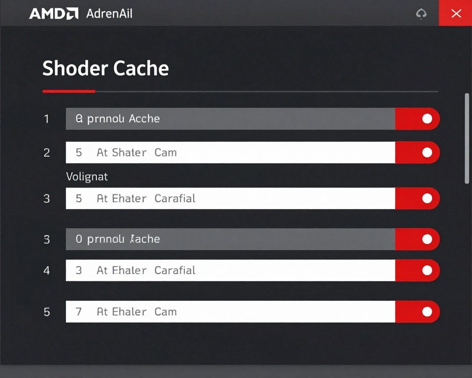 AMD Adrenalin shader cache settings interface