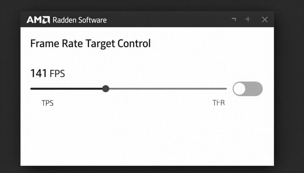 AMD Frame Rate Target Control setting showing slider and input field