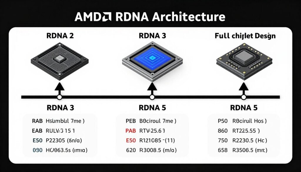 AMD RDNA architecture evolution from monolithic to chiplet designs
