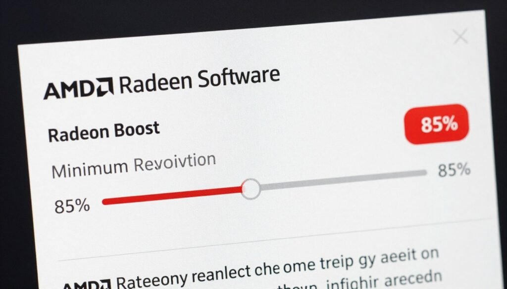 AMD Radeon Boost setting interface showing resolution scaling controls
