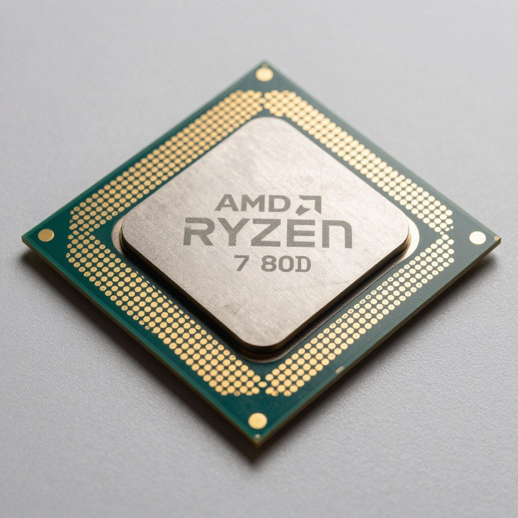 AMD Ryzen 7 7800X3D processor chip close up showing cache design
