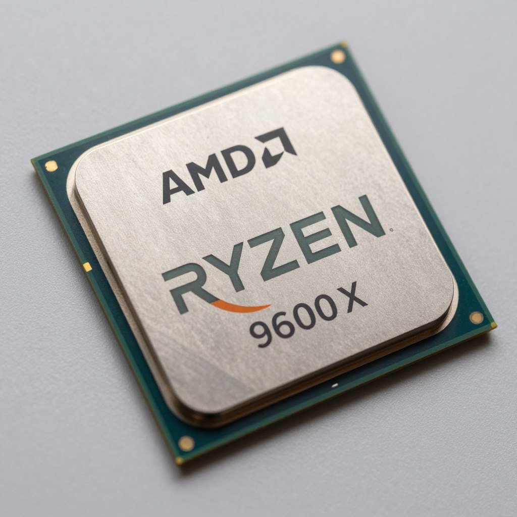 AMD Ryzen 9600X CPU close-up with specifications