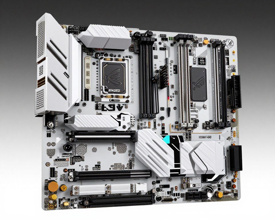ASUS ROG STRIX B650 white motherboard with armor heatsinks