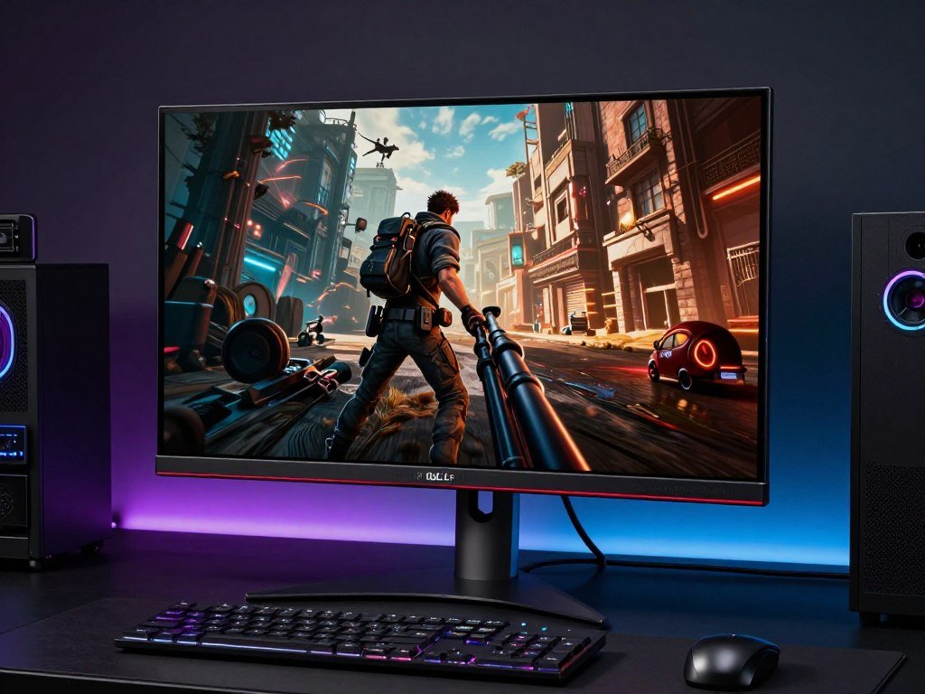 ASUS ROG Strix OLED monitor showing vibrant gaming colors and deep blacks