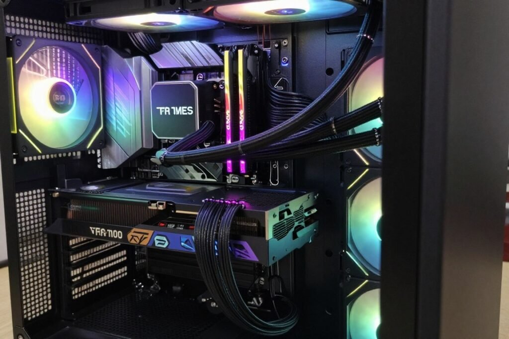 ATX 3.1 PSU cable routing in compact gaming PC case showing flexible 12V-2x6 installation