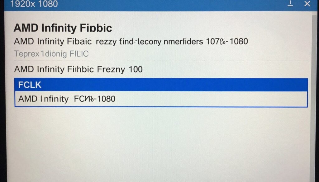 BIOS screen showing FCLK frequency settings for AMD Ryzen BIOS screen showing FCLK frequency settings for AMD Ryzen