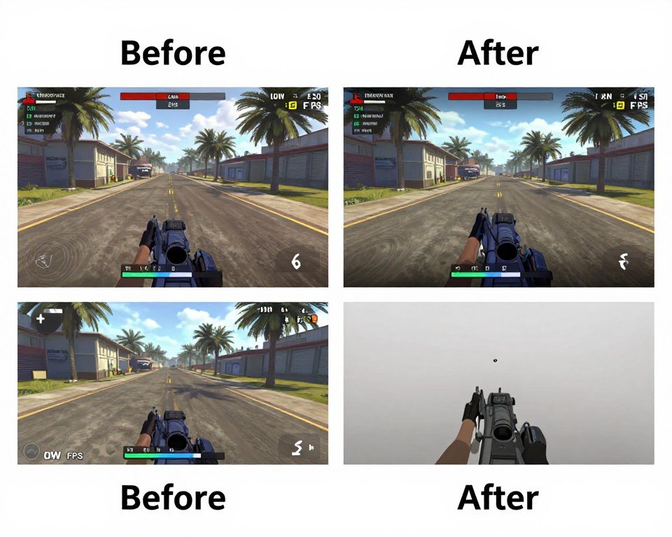 Before and after comparison showing smooth GTA 6 gameplay after proper system optimization