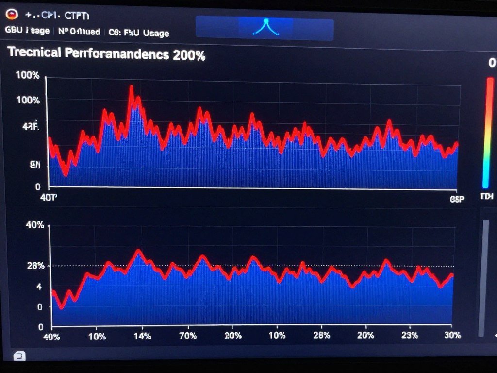 CPU and GPU usage graphs showing bottleneck scenario with eGPU setup