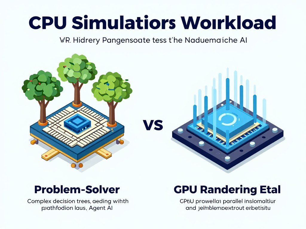 CPU bottleneck visualization showing simulation demand versus GPU rendering workload