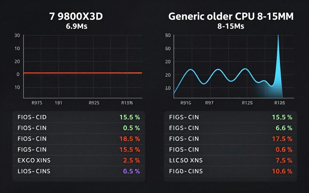 CPU comparison showing frame time consistency differences