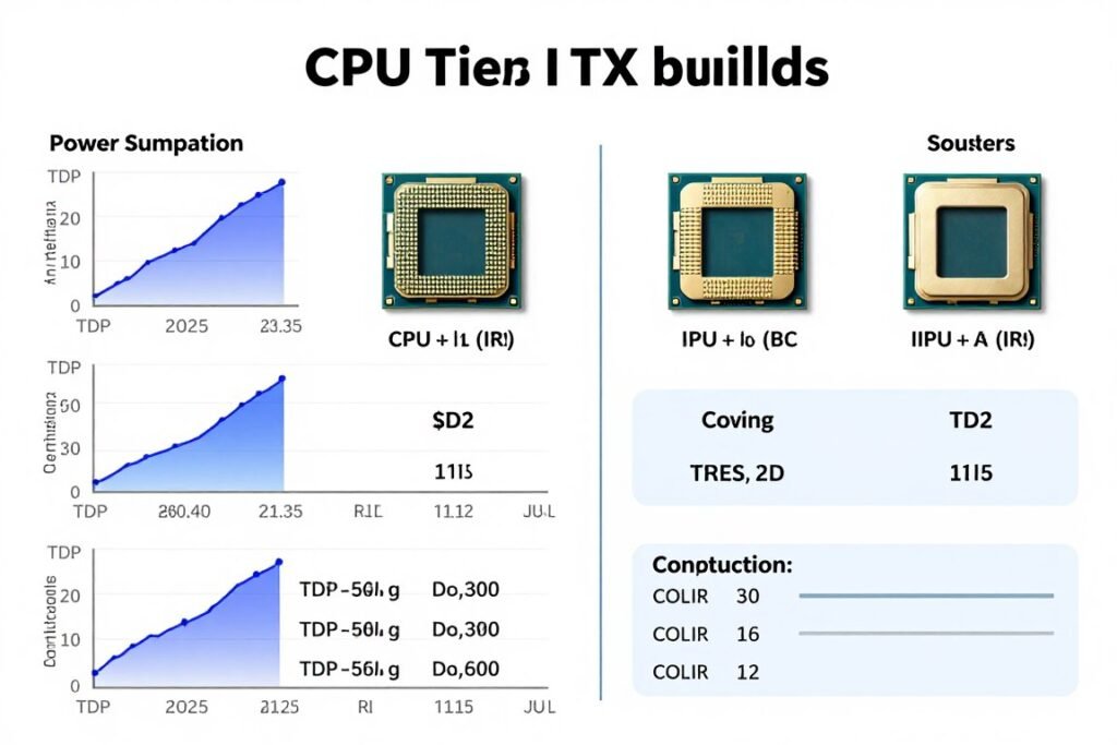 CPU thermal comparison in ITX build showing temperature differences