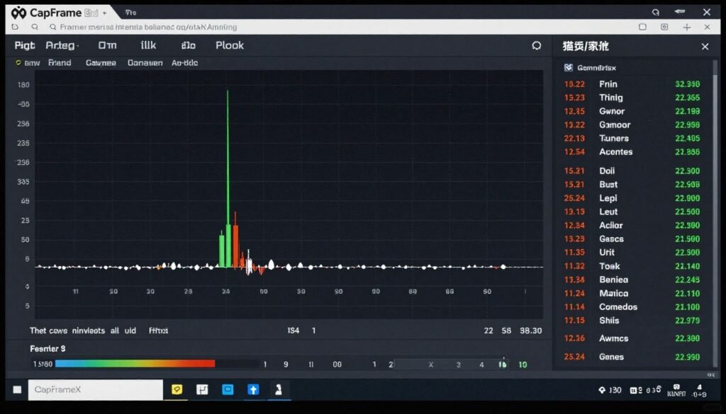 CapFrameX software interface showing detailed frame time analysis and percentile data