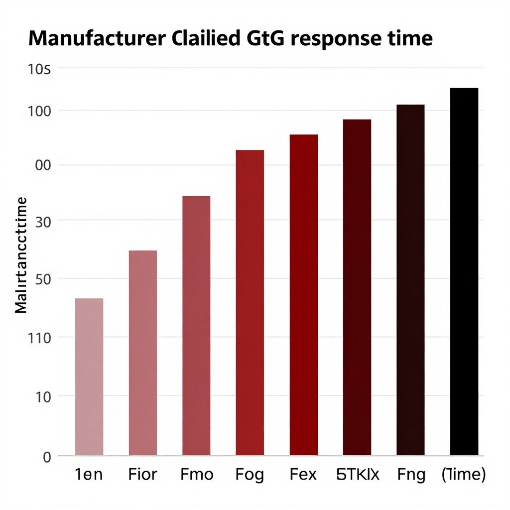 Chart comparing advertised vs actual IPS monitor response times across color transitions
