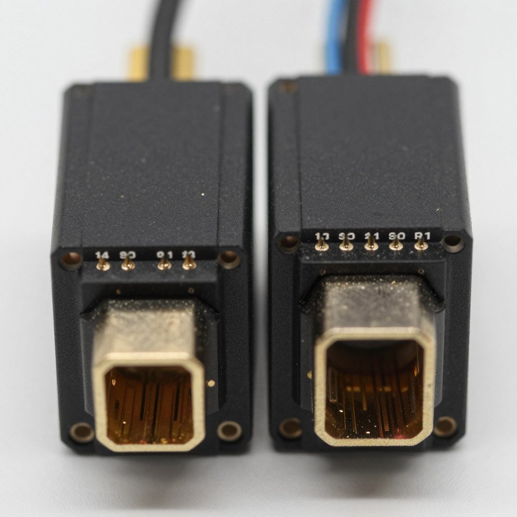 Close-up of proprietary cooling system connectors versus standard fan headers