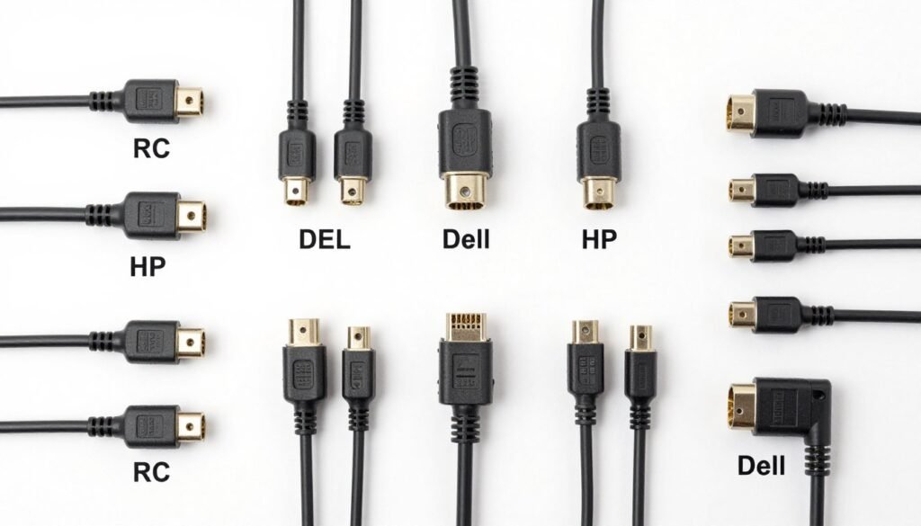Collection of proprietary PC connectors from major pre-built manufacturers
