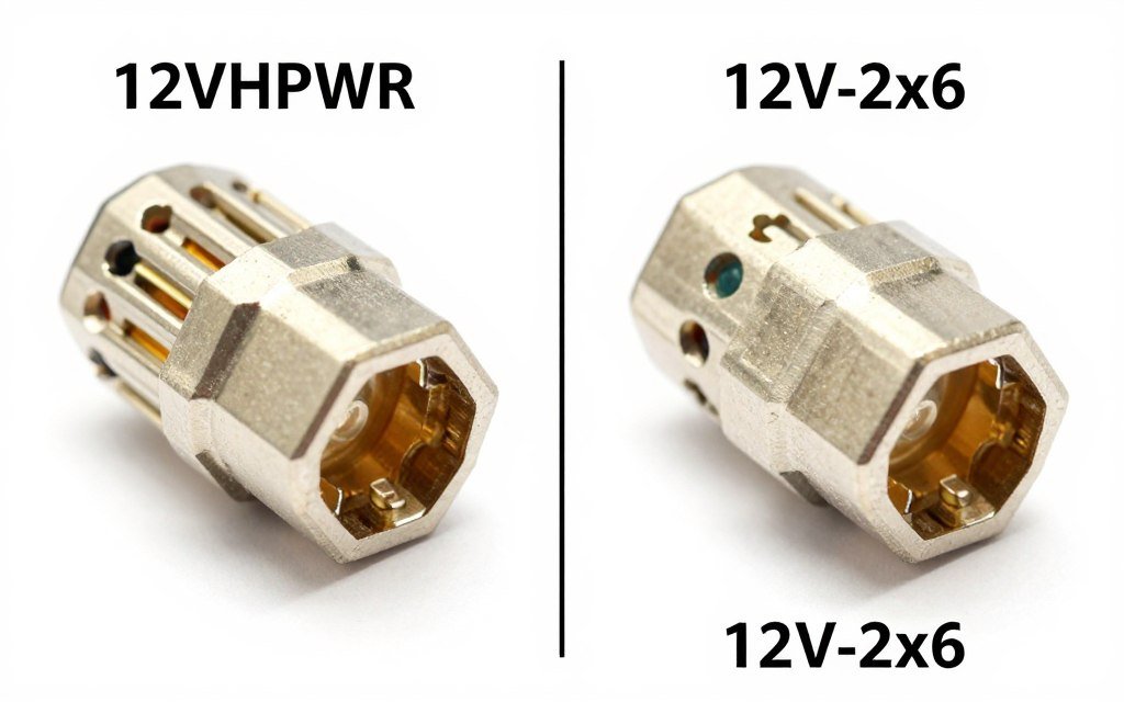 Comparison between ATX 3.0 12VHPWR and ATX 3.1 12V-2x6 power connectors showing design differences